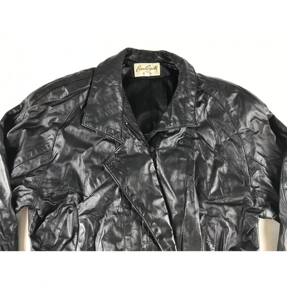 Evan Arpelli Womens Black Leather Long Sleeve Full Zip Motorcycle Jacket Size XS - Picture 3 of 8